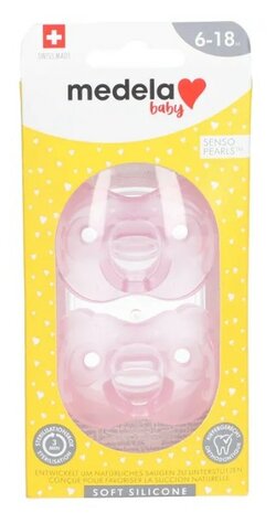 75773 Medela Baby Fopspeen Soft Silicone 6-18m 2stuks roze