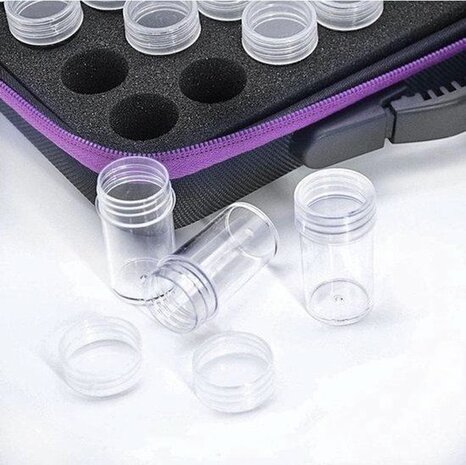 71884 Diamond Painting Opbergkoffer met 60 Potjes, Trechter en Stickers