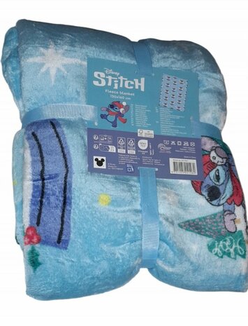 41482 Disney Stitch Fleeceplaid 130×160 cm Superzacht Polar Fleece Deken Kerst