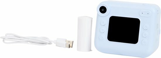 16540  Instant Print Camera Blauw Kindercamera met 2 Rollen Printpapier   