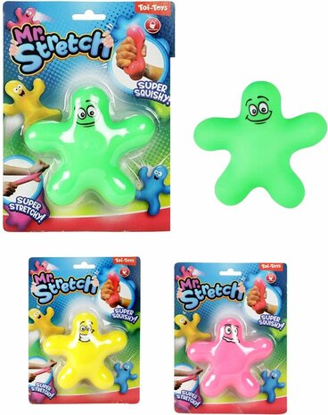 11029 Mr. Stretch Rek Stressbal 1 exemplaar 10 cm Assorti
