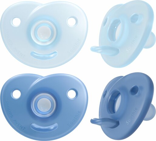63882 Philips Avent Soothie Fopspeen 0-6 Mnd 2 stuks Blauw/Donkerblauw