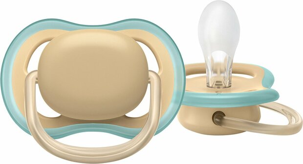 993056 Philips Avent Ultra Air Fopspeen - 0 tot 6 Maanden - 2 Speentjes - Beige/Grijs