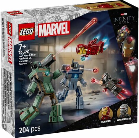 76320 LEGO Marvel Iron Man en War Machine vs. Hammer Drones