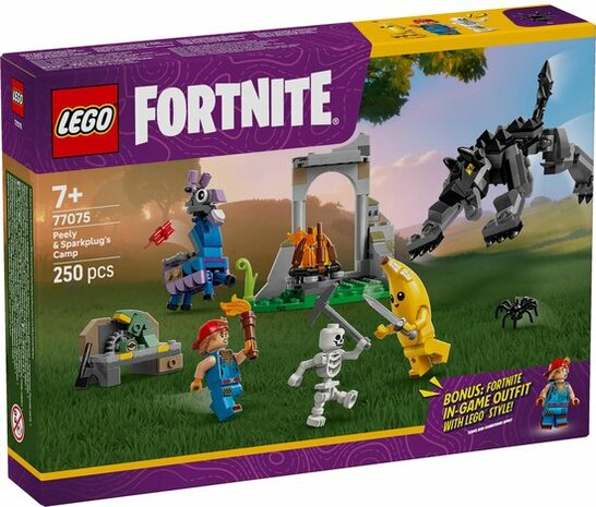 77075 LEGO Fortnite Peely en Sparkplugs Kamp