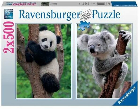 02413 Ravensburger Puzzel Panda & Koala 2x500 stukjes