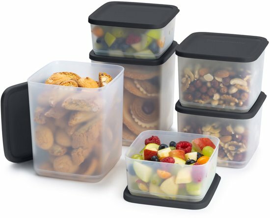 10304 Tupperware Cubix Set Zwart (6 stuks) 