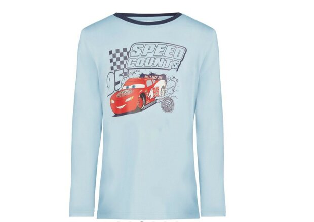 38367 Cars Fleece Kinderpyjama Blauw Maat 122-128