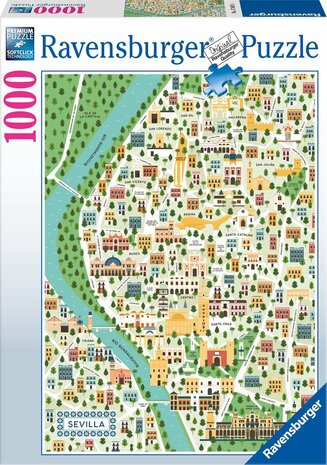 176076 Ravensburger Puzzel Map of Seville 1000 stukjes
