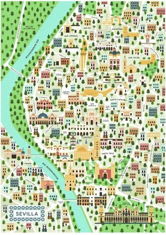 176076 Ravensburger Puzzel Map of Seville 1000 stukjes