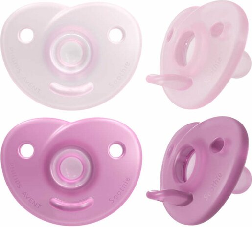 63875 Philips Avent Soothie Fopspeen 0-6 Mnd 2 stuks Roze/Donkerroze 