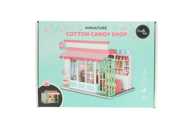 65890 Crafts&Co Miniature Cotton Candy Shop DIY Bouwpakket met Ledverlichting