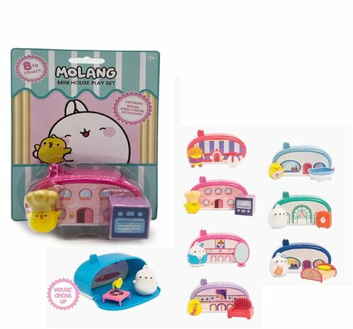 10433 Molang Mini House Playset Speelgoed met figuurtje en accessoire 8 verschillende
