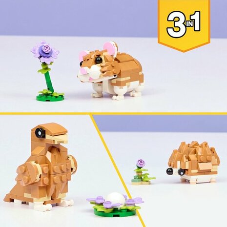 31376 LEGO Creator 3in1 Schattige Hamster met Bloem