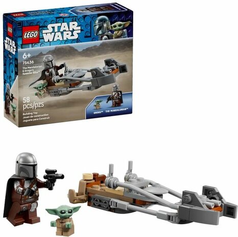 75436 LEGO Star Wars De Mandalorian en Grogu's Speederbike