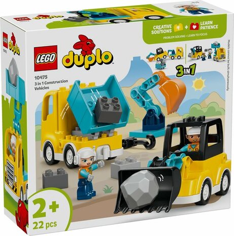 10475 LEGO Duplo Bouwvoertuigen 3-in-1 set