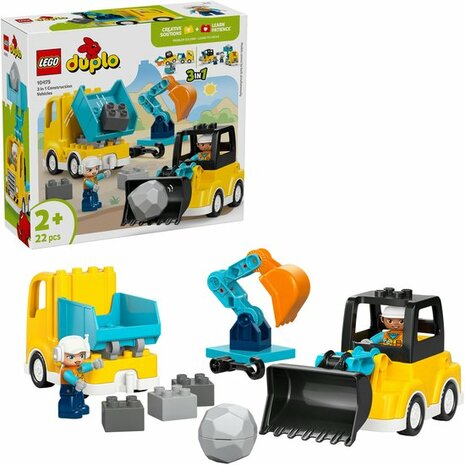 10475 LEGO Duplo Bouwvoertuigen 3-in-1 set