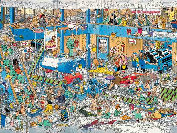 01944 Jumbo Puzzel Jan van Haasteren The Big Leak 950 stukjes