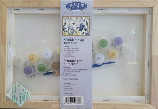 77064 Janneke Brinkman  Schilderen op nummer bloemen en vlinders blauw   