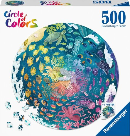 171705 Ravensburg Puzzel Circle of colors Ocean and Submarine 500 stukjes