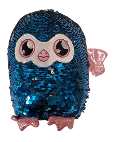 10564 Glitter Palz Pailletten knuffel Blauw/Zilver