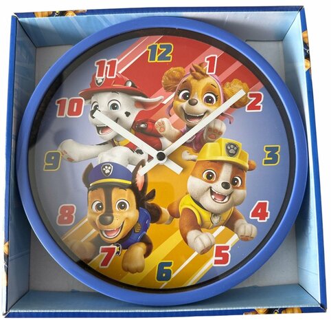 63597 Paw Patrol Anologe Wandklok 22 cm.