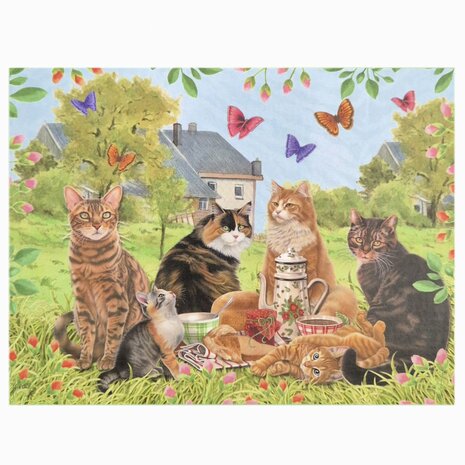06161  Jumbo Puzzel Francien Cats having a Picnic 950 stukjes