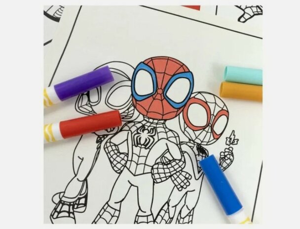 29187 Marvel Spidey Reisschildertafelset met Pennen en Stickers