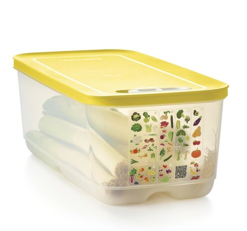 80964 Tupperware VentSmart Vershouddoos 6.1L Doorzichtig en Geel Deksel  