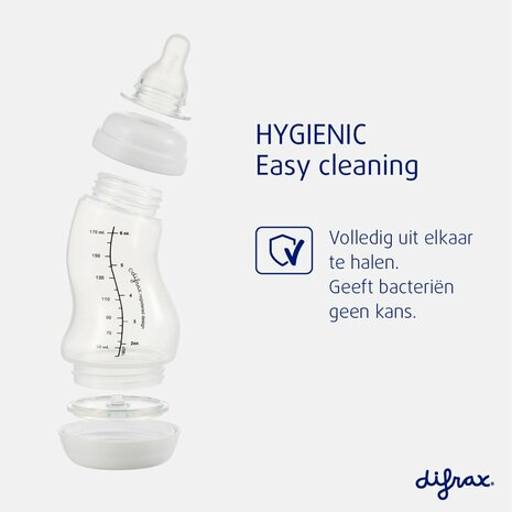 46716 Difrax Anti-Koliek Voedingsfles BPA-vrij 250 ml roze/paars
