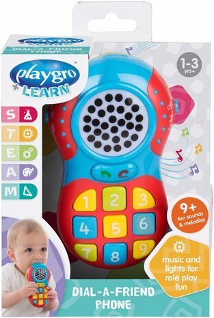 57613 Playgro speelgoedtelefoon 9 Geluiden Lights 1-3 jaar