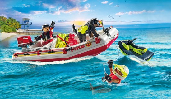 71464 PLAYMOBIL Action Heroes Brandweerboot met waterscooter