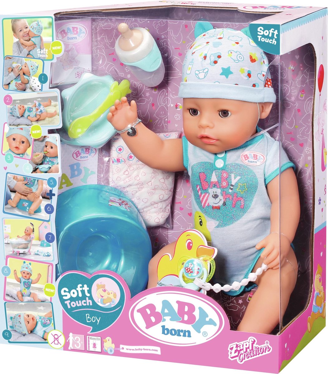 was in het midden van niets naar voren gebracht 24375 BABY born® Soft Touch Jongen - Interactieve Babypop 43cm -  ALMAspeelgoed.nl