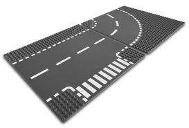 7281 LEGO Grondplaten bocht + T-splitsing