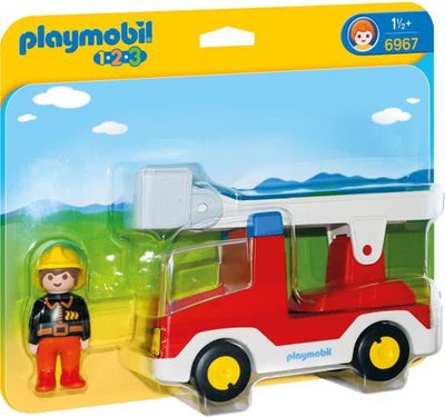 6967 PLAYMOBIL 1.2.3 Brandweerwagen met ladder