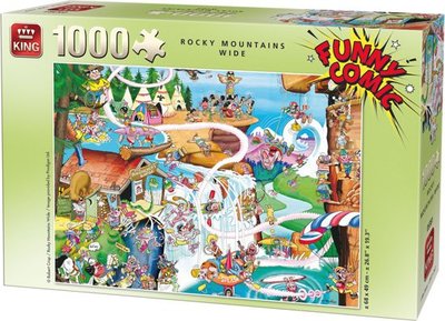 05189 King Puzzel Funny Comic Rocking Mountains Wide 1000 Stukjes