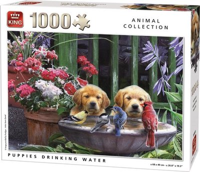 05668 King Puzzel Puppies Drinking Water 1000 Stukjes