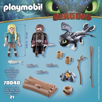 70040 PLAYMOBIL Dragons Hikkie en Astrid  met Babydraak