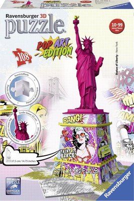 125975 Ravensburger 3D Puzzel Statue of Liberty Pop Art 108 Stukjes