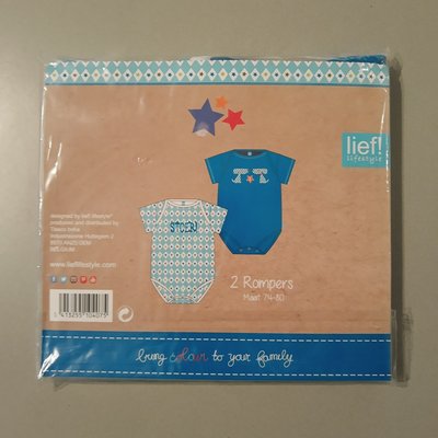 4075 Lief! Lifestyle 2 pack rompers Jongen Maat 74/80