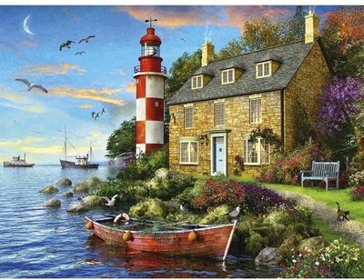 81812/18606 Jumbo Puzzel Falcon The Lighthouse Keeper's Cottage 950 Stukjes