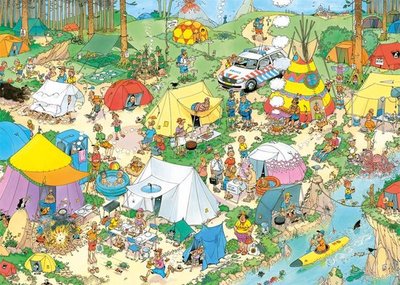 19086 Jumbo Puzzel Jan van Haasteren Kamperen in het Bos! 1000 Stukjes