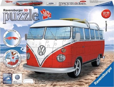 125166 Ravensburger 3D Puzzel Volkswagen bus T1 bulli 162 stukjes