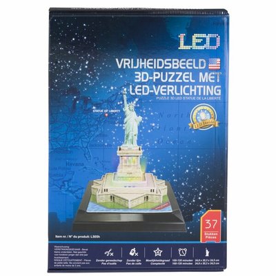 21211 Evora 3D Puzzel Vrijheidsbeeld met Ledverlichting 37 Stukjes