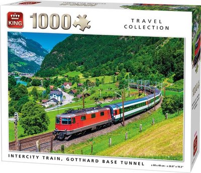 05716 King Puzzel Intercity Trein Gotthard Base Tunnel 1000 Stukjes