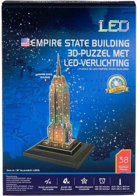 21204 Evora 3D Puzzel Empire State Building met Ledverlichting 38 Stukjes