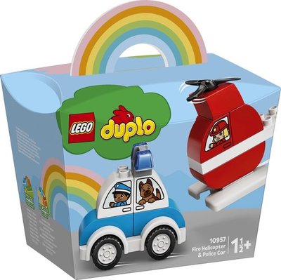 10957 LEGO DUPLO Brandweerhelikopter en Politiewagen 