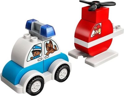10957 LEGO DUPLO Brandweerhelikopter en Politiewagen 