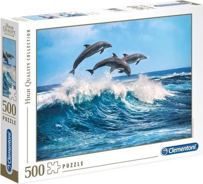 35055 Clementoni Puzzel HQ Collection Dolphins 500 Stukjes