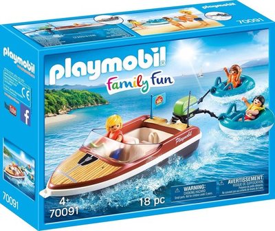 70091 PLAYMOBIL Family Fun Motorboot met funtubes